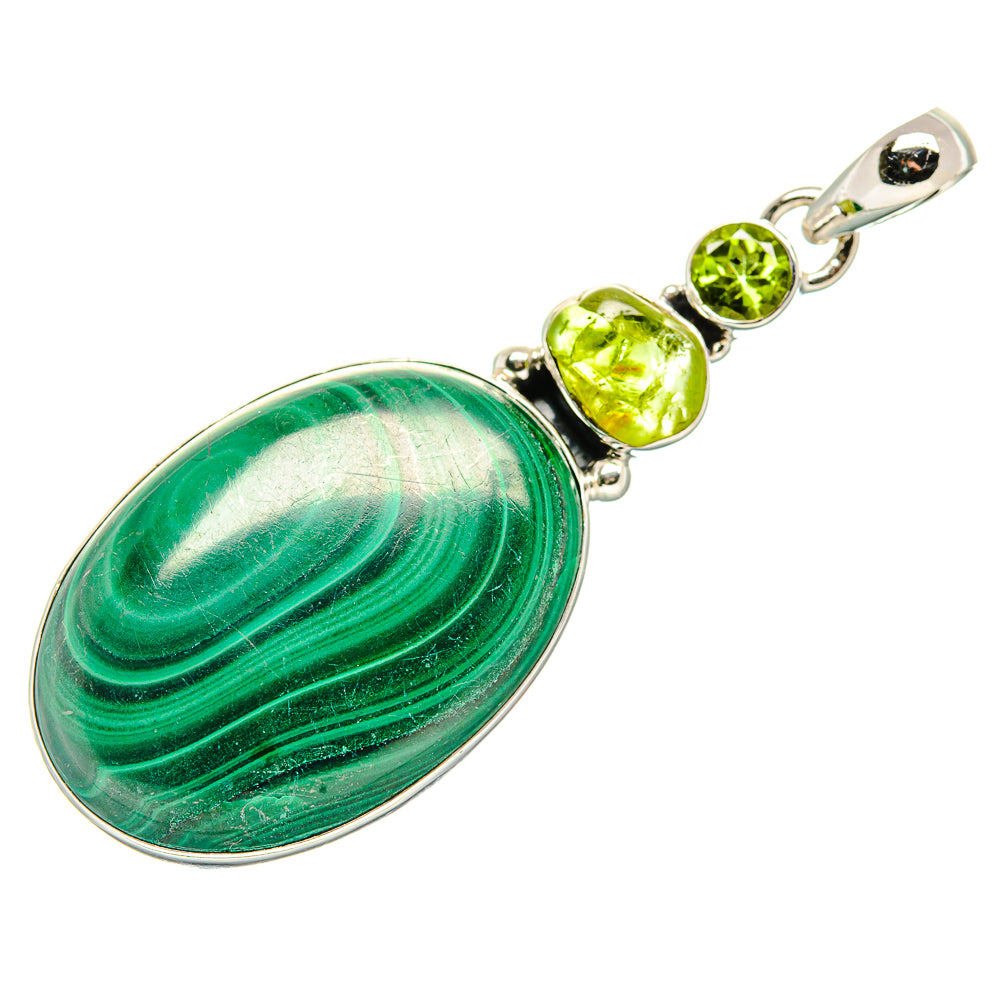 Malachite, Peridot Pendants handcrafted by Ana Silver Co - PD36273 - Photo 2