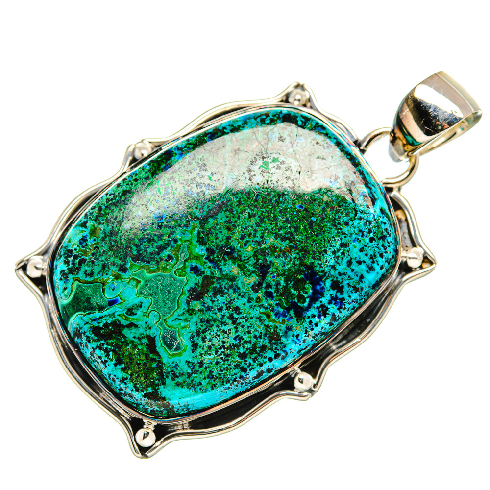 Malachite In Chrysocolla Pendants handcrafted by Ana Silver Co - PD36275 - Photo 2