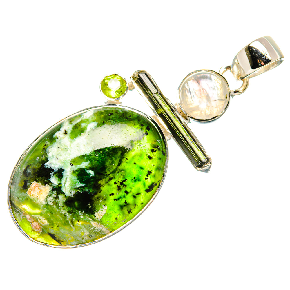 Rainforest Opal, Rainbow Moonstone, Peridot Pendants handcrafted by Ana Silver Co - PD36276 - Photo 2