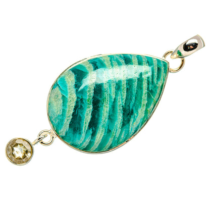 Amazonite, White Quartz Pendants handcrafted by Ana Silver Co - PD36280 - Photo 2