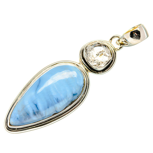 Owyhee Opal, Herkimer Diamond Pendants handcrafted by Ana Silver Co - PD36182 - Photo 2