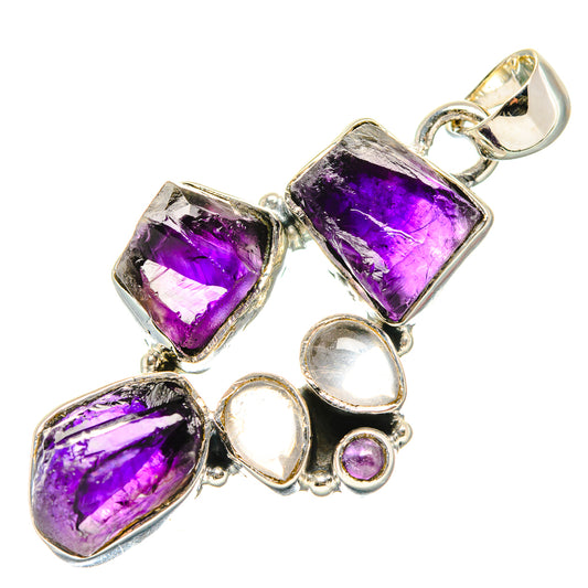 Amethyst, Rainbow Moonstone Pendants handcrafted by Ana Silver Co - PD36389 - Photo 2