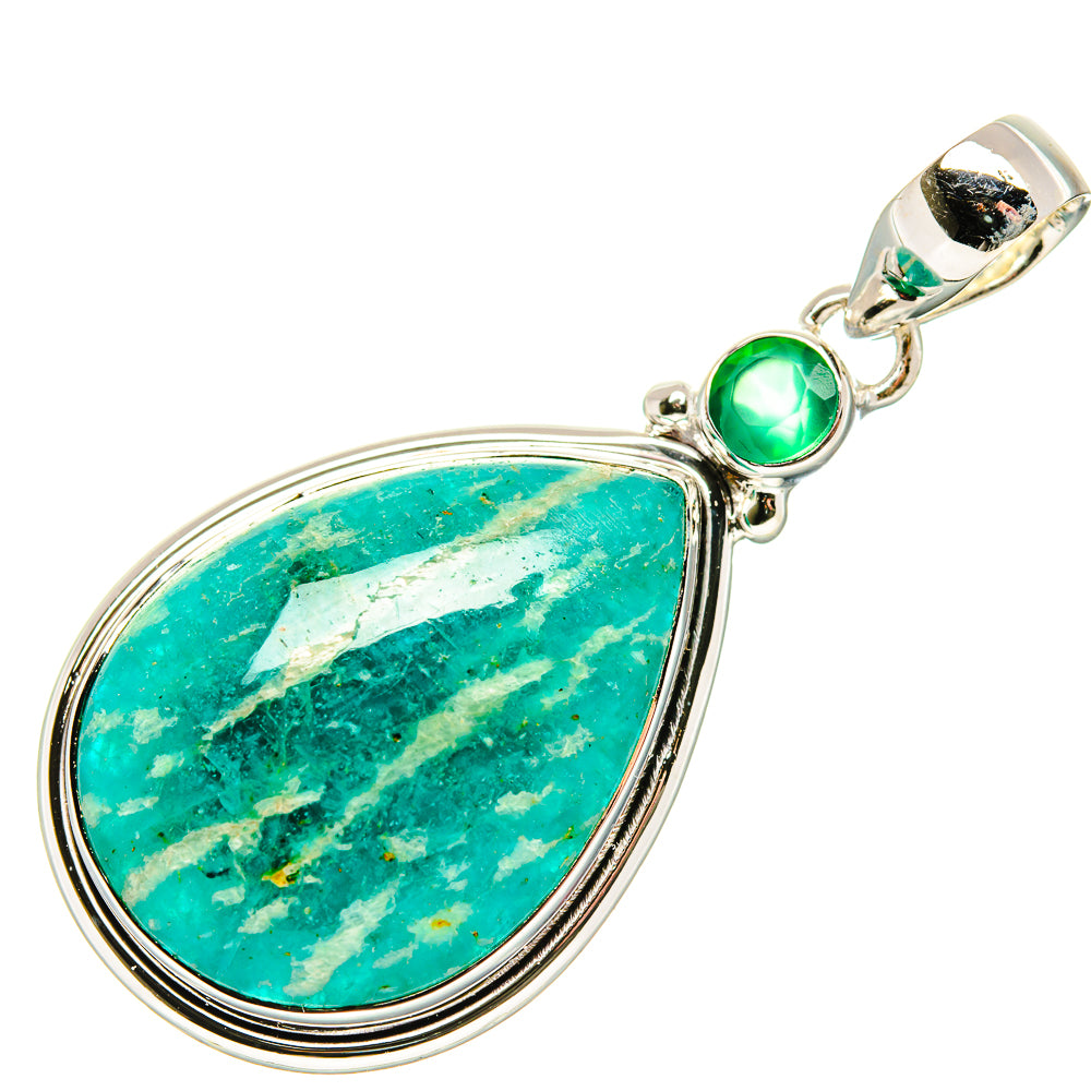 Amazonite, Green Onyx Pendants handcrafted by Ana Silver Co - PD36392 - Photo 2