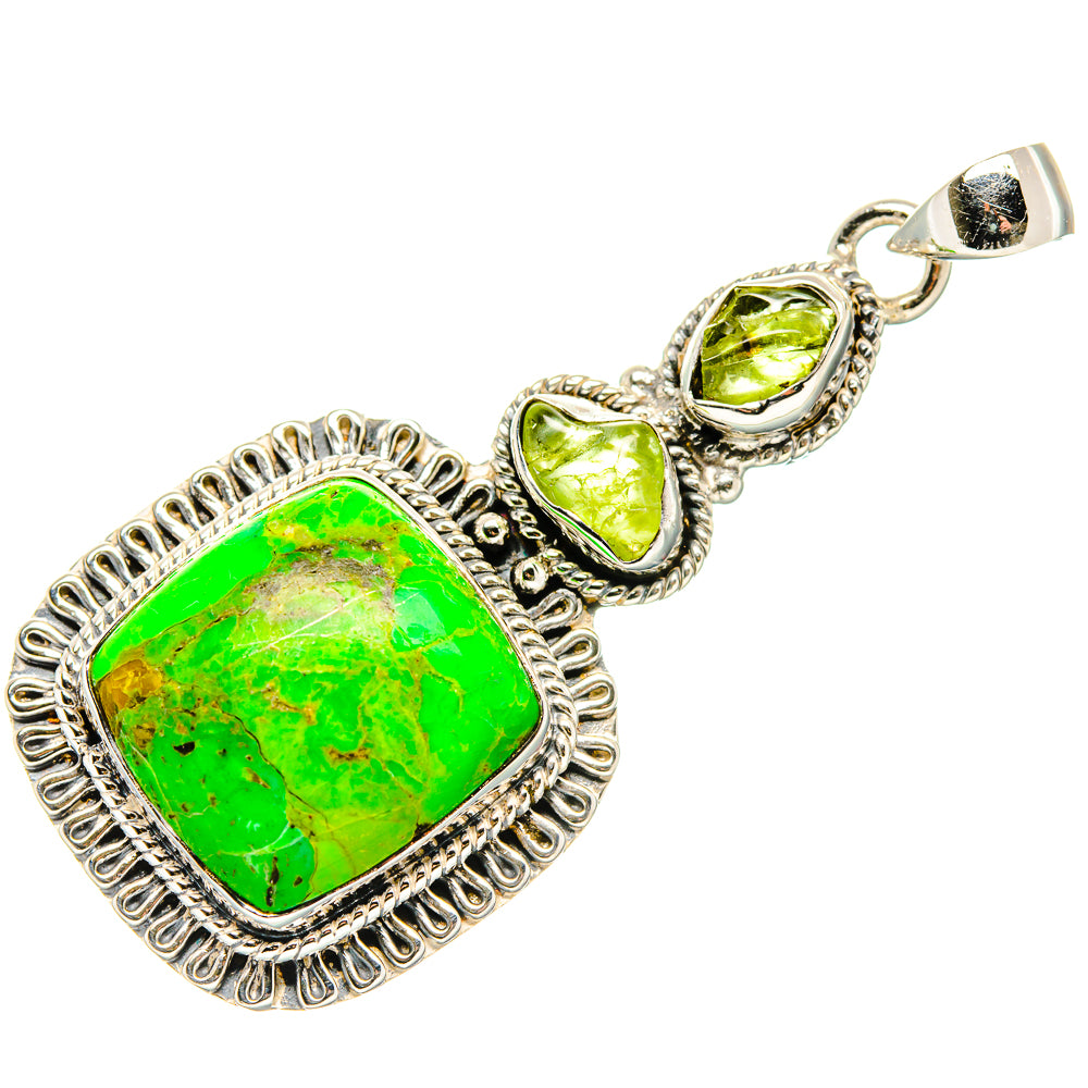 Gaspeite, Peridot Pendants handcrafted by Ana Silver Co - PD36399 - Photo 2