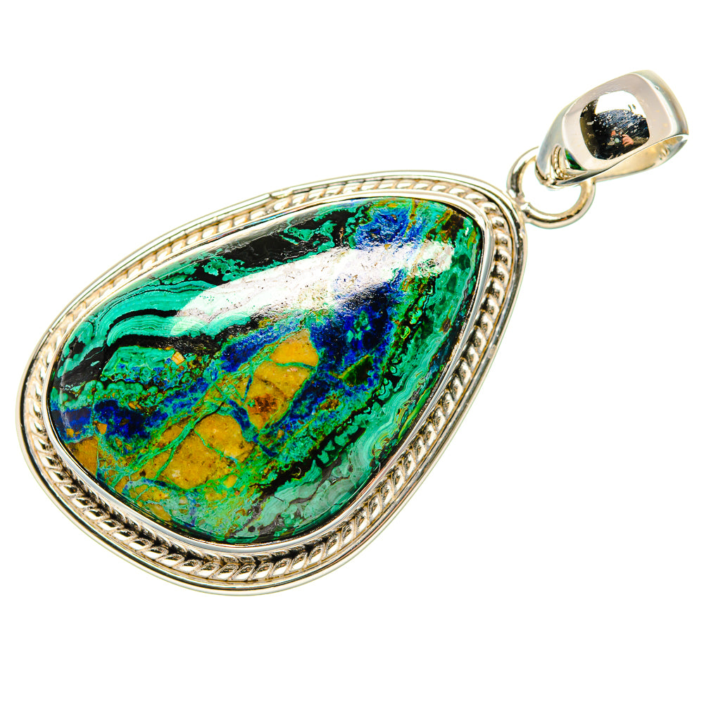 Azurite In Malachite Pendants handcrafted by Ana Silver Co - PD36403 - Photo 2