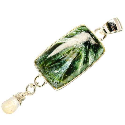 Seraphinite, Rainbow Moonstone Pendants handcrafted by Ana Silver Co - PD36408 - Photo 2