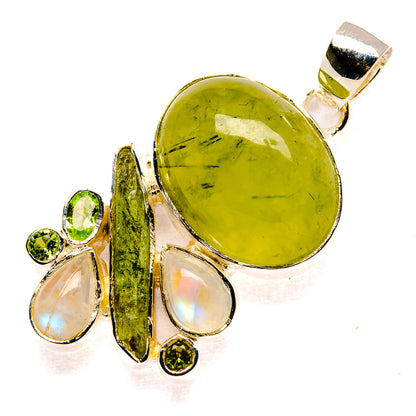 Prehnite, Peridot, Rainbow Moonstone Pendants handcrafted by Ana Silver Co - PD36438 - Photo 2