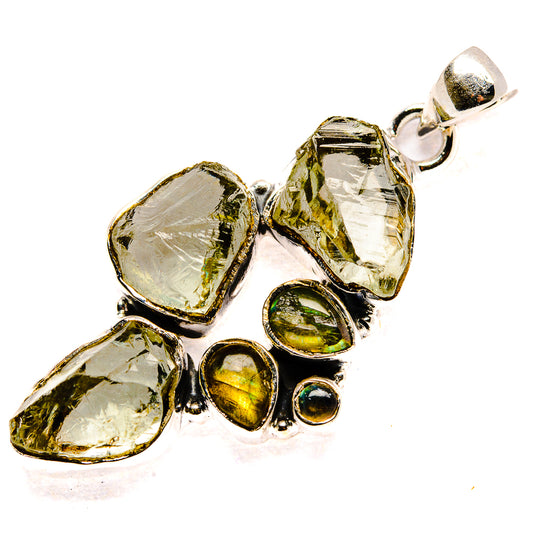 Green Amethyst, Labradorite Pendants handcrafted by Ana Silver Co - PD36449 - Photo 2