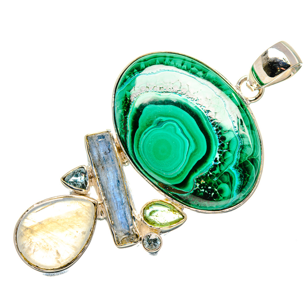Malachite, Rainbow Moonstone, Kyanite, Peridot Pendants handcrafted by Ana Silver Co - PD36462 - Photo 2