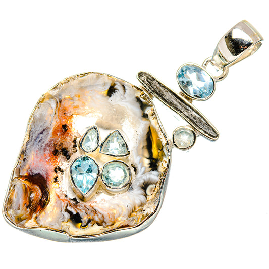 Occo Geode, Blue Topaz Pendants handcrafted by Ana Silver Co - PD36468 - Photo 2
