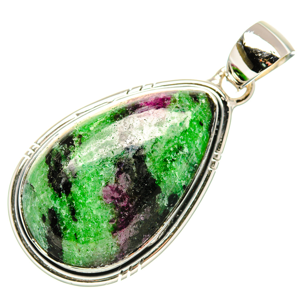Ruby Zoisite Pendants handcrafted by Ana Silver Co - PD36479 - Photo 2