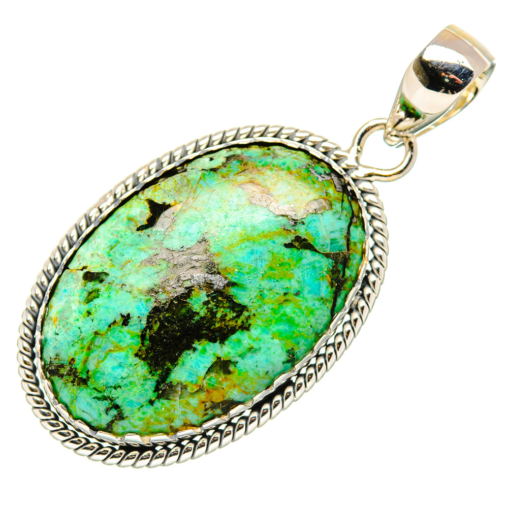 African Turquoise Jasper Pendants handcrafted by Ana Silver Co - PD36498 - Photo 2