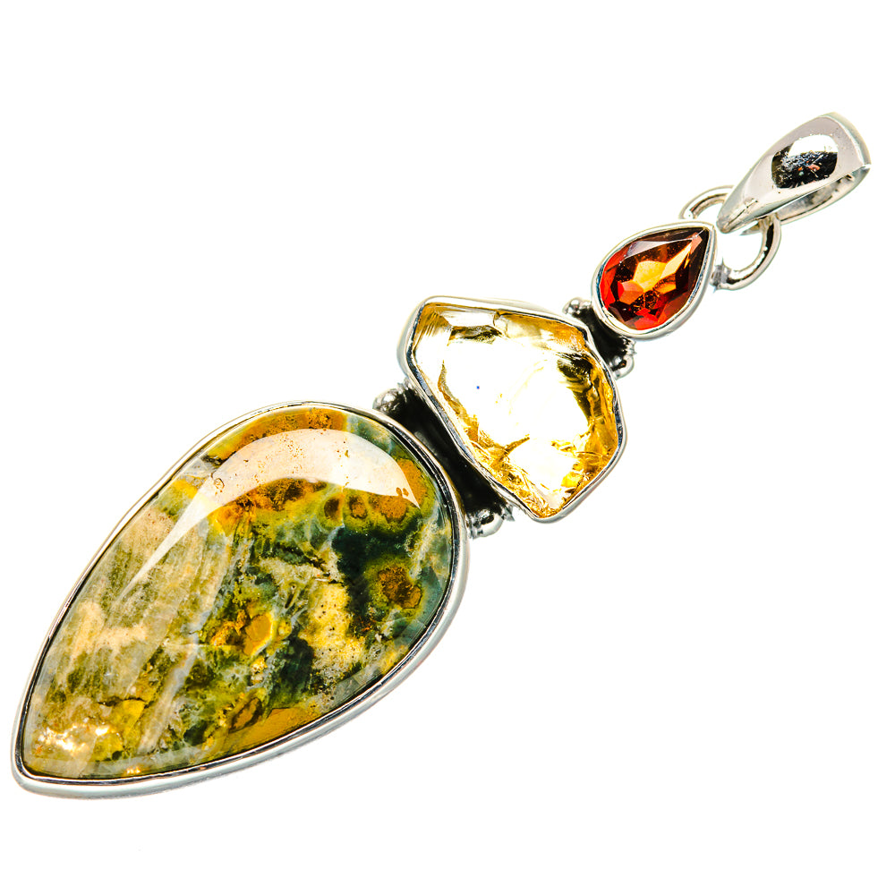 Rainforest Jasper Pendants handcrafted by Ana Silver Co - PD36506 - Photo 2