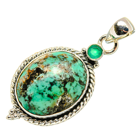 African Turquoise Jasper Pendants handcrafted by Ana Silver Co - PD36512 - Photo 2
