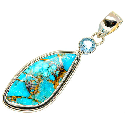 Blue Copper Composite Turquoise Pendants handcrafted by Ana Silver Co - PD36519 - Photo 2