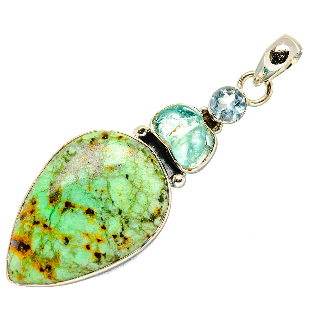 African Turquoise Jasper Pendants handcrafted by Ana Silver Co - PD36520 - Photo 2