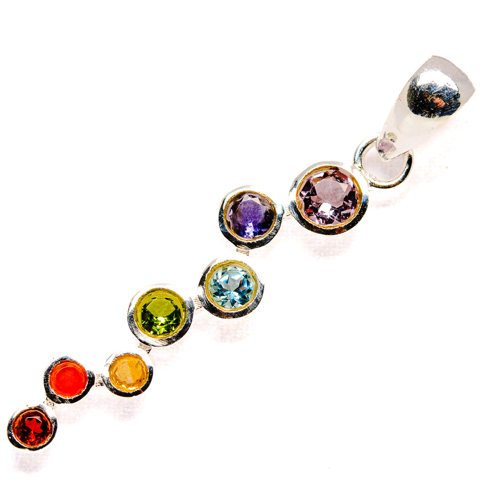 Multi-stone Rainbow Chakra Pendants handcrafted by Ana Silver Co - PD36556 - Photo 2