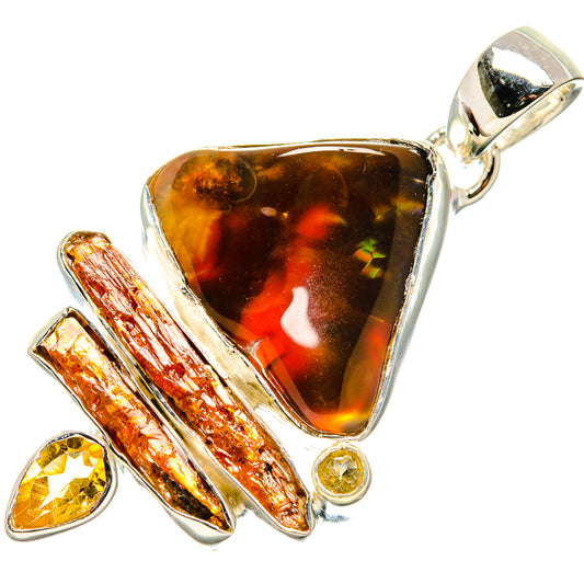 Mexican Fire Agate Pendants handcrafted by Ana Silver Co - PD36573 - Photo 2
