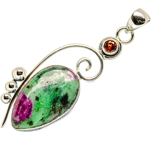Ruby Zoisite Pendants handcrafted by Ana Silver Co - PD36592 - Photo 2