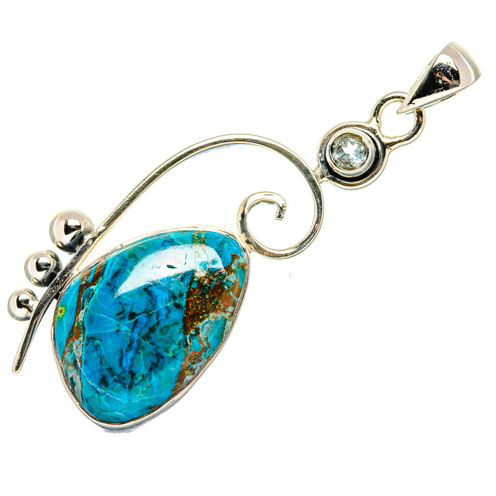 Chrysocolla Pendants handcrafted by Ana Silver Co - PD36594 - Photo 2
