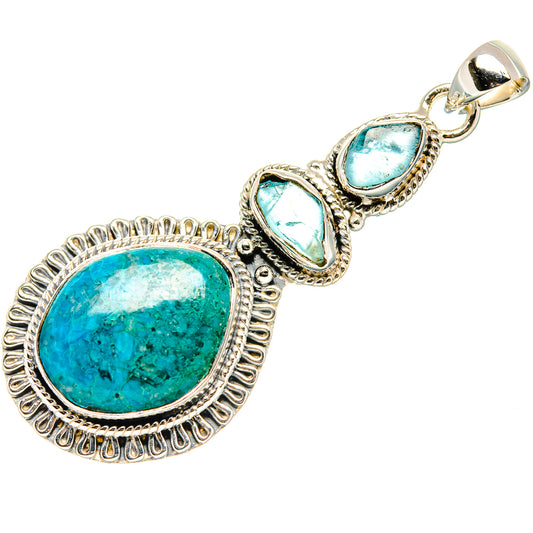 Chrysocolla Pendants handcrafted by Ana Silver Co - PD36603 - Photo 2