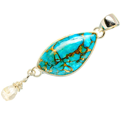 Blue Copper Composite Turquoise Pendants handcrafted by Ana Silver Co - PD36610 - Photo 2