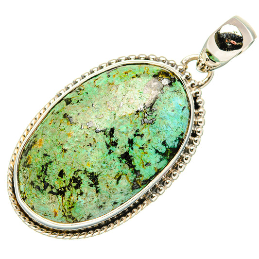 African Turquoise Jasper Pendants handcrafted by Ana Silver Co - PD36612 - Photo 2