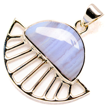 Blue Lace Agate Pendants handcrafted by Ana Silver Co - PD36732 - Photo 2