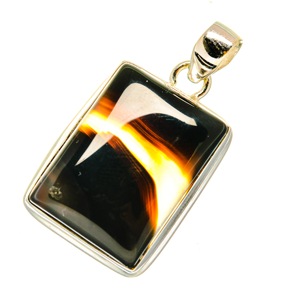 Black Botswana Agate Pendants handcrafted by Ana Silver Co - PD3727
