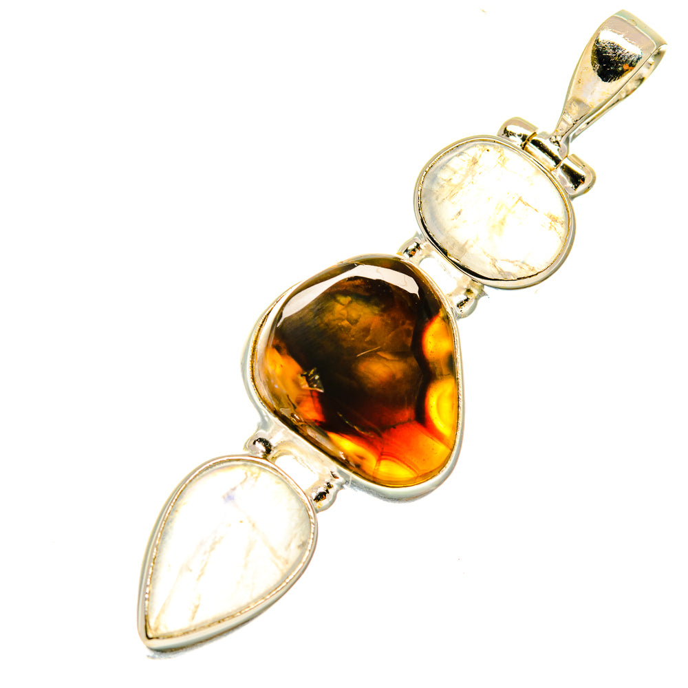 Mexican Fire Agate Pendants handcrafted by Ana Silver Co - PD3750