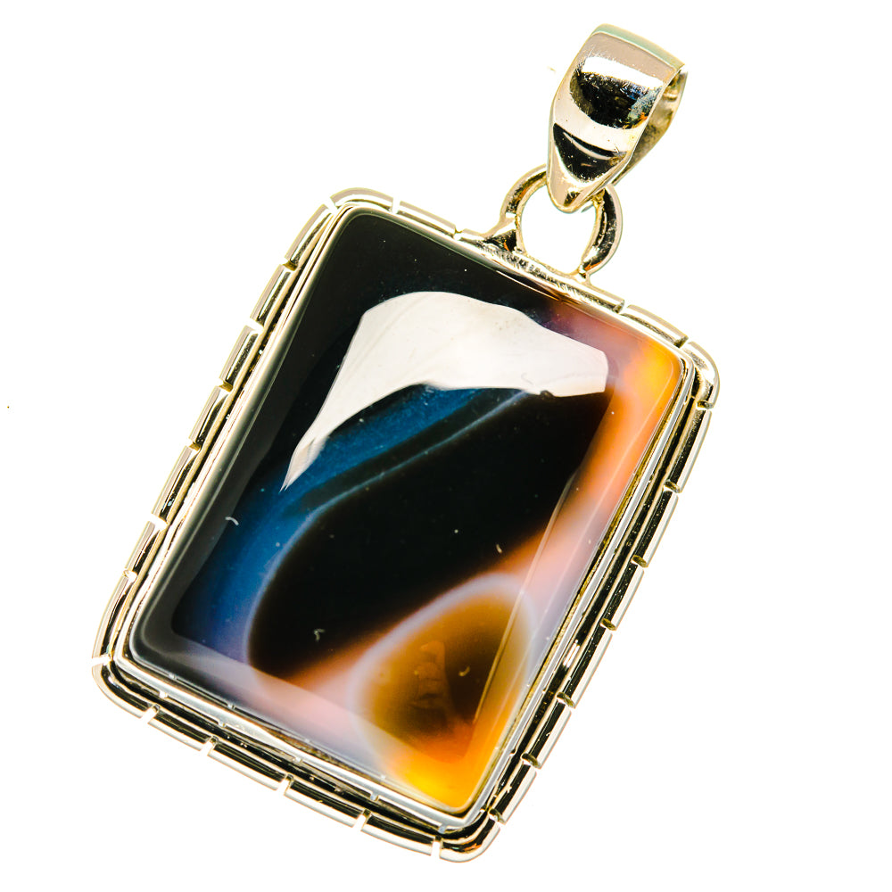 Black Botswana Agate Pendants handcrafted by Ana Silver Co - PD3830