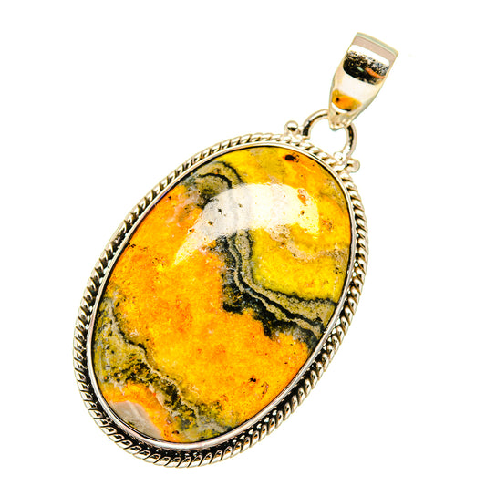 Bumble Bee Jasper Pendants handcrafted by Ana Silver Co - PD3839
