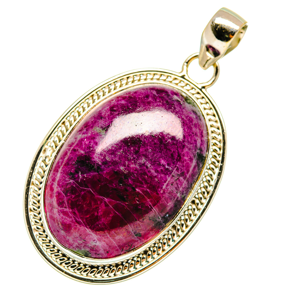 Ruby Zoisite Pendants handcrafted by Ana Silver Co - PD3841