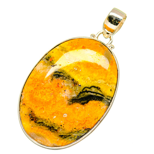 Bumble Bee Jasper Pendants handcrafted by Ana Silver Co - PD3883