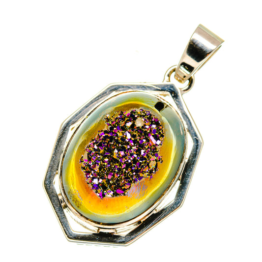 Titanium Druzy Pendants handcrafted by Ana Silver Co - PD3919