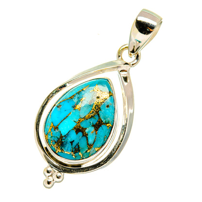 Blue Copper Composite Turquoise Pendants handcrafted by Ana Silver Co - PD3926