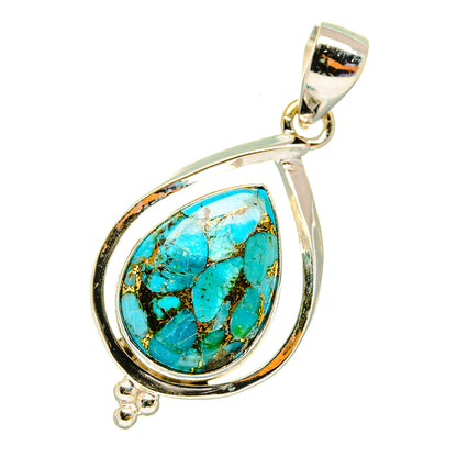Blue Copper  Composite Turquoise Pendants handcrafted by Ana Silver Co - PD3928