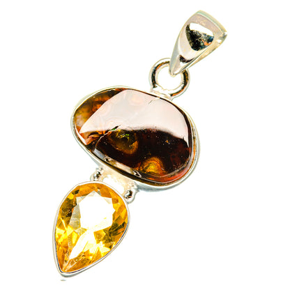 Mexican Fire Agate Pendants handcrafted by Ana Silver Co - PD3965