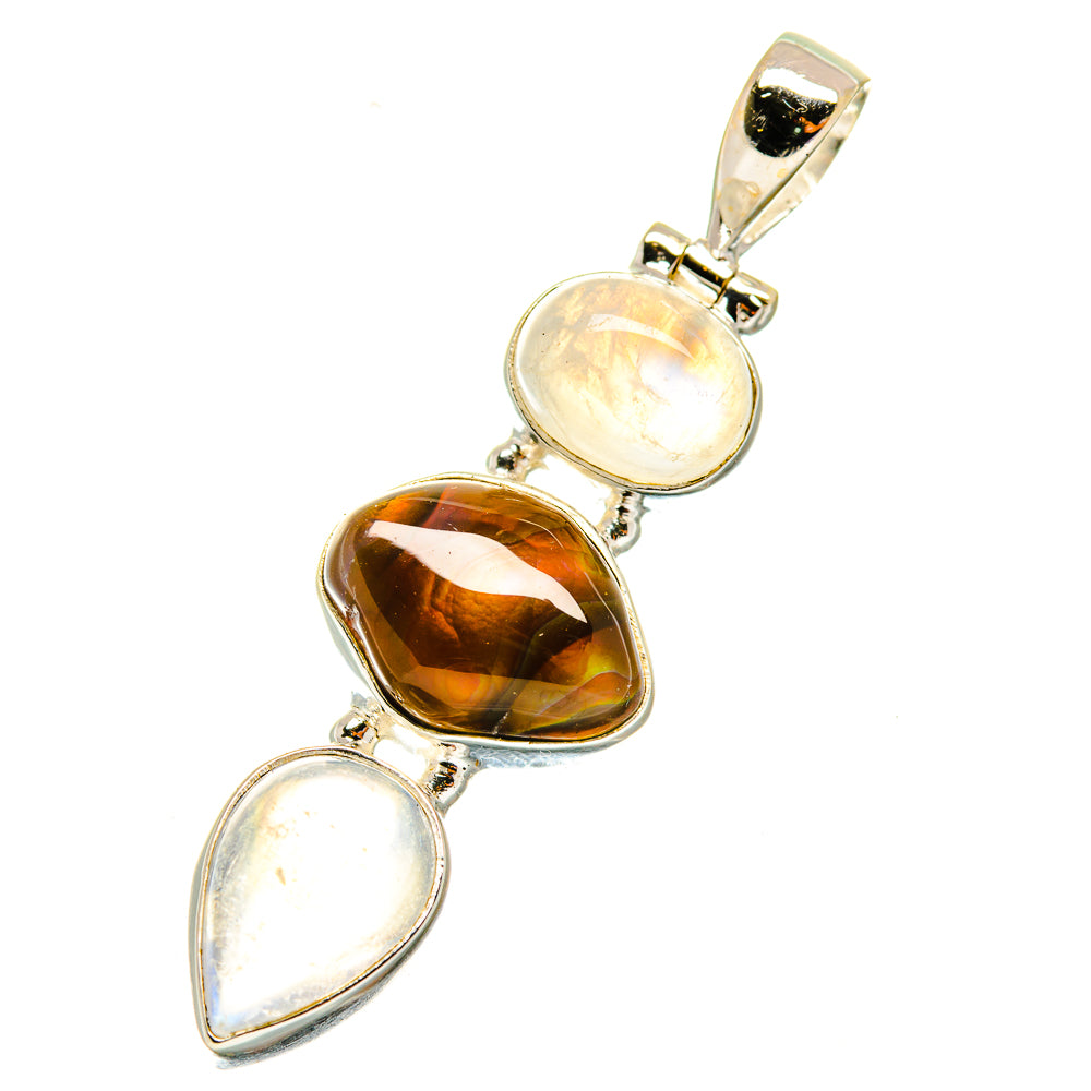 Mexican Fire Agate Pendants handcrafted by Ana Silver Co - PD3967