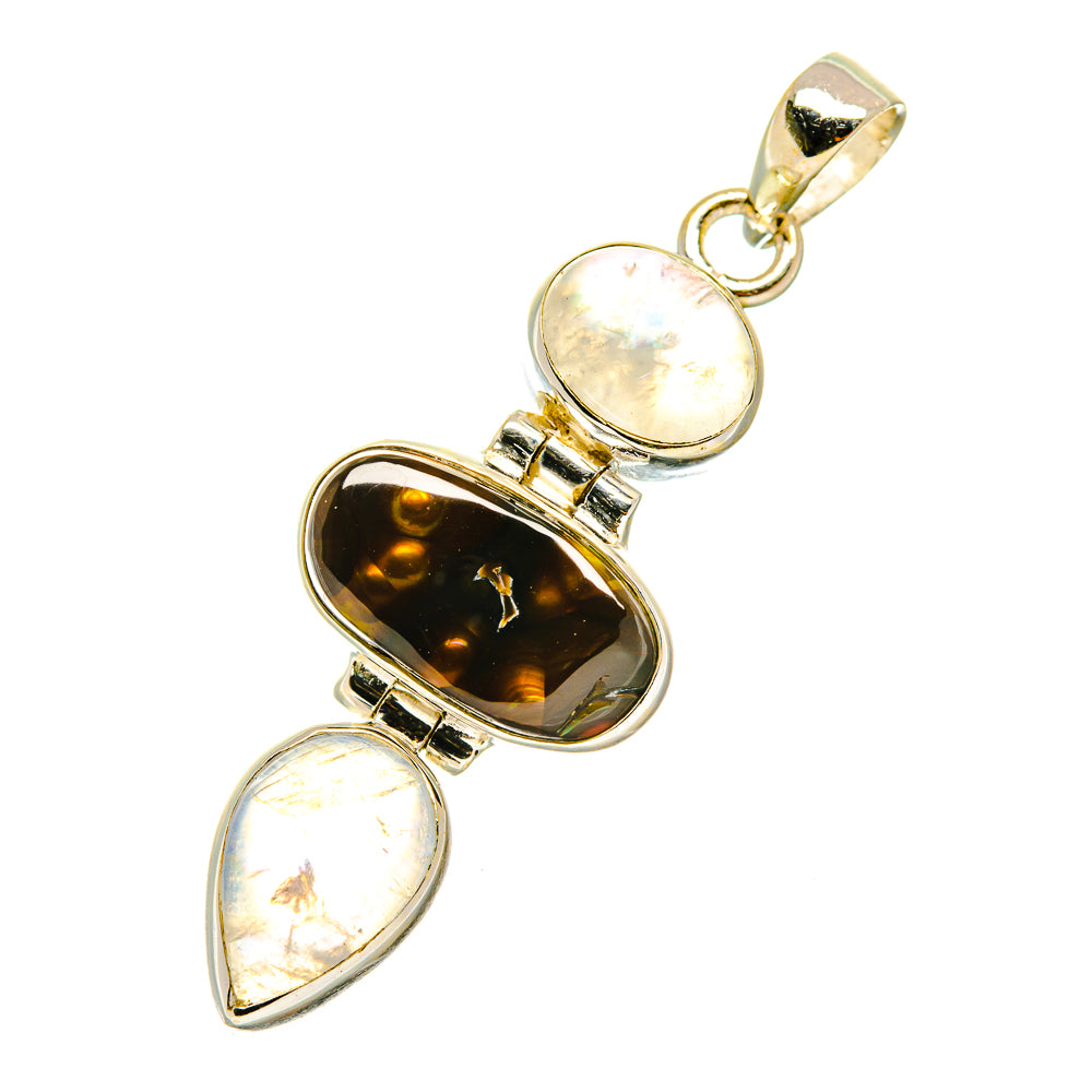 Mexican Fire Agate Pendants handcrafted by Ana Silver Co - PD4020