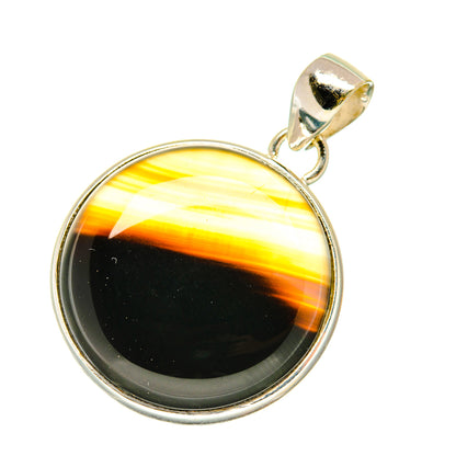 Black Botswana Agate Pendants handcrafted by Ana Silver Co - PD4098