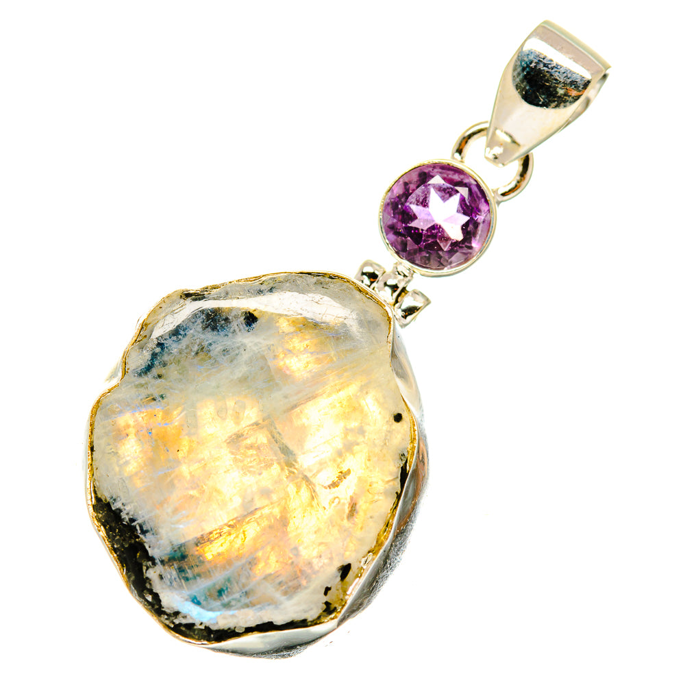 Rainbow Moonstone Pendants handcrafted by Ana Silver Co - PD4106
