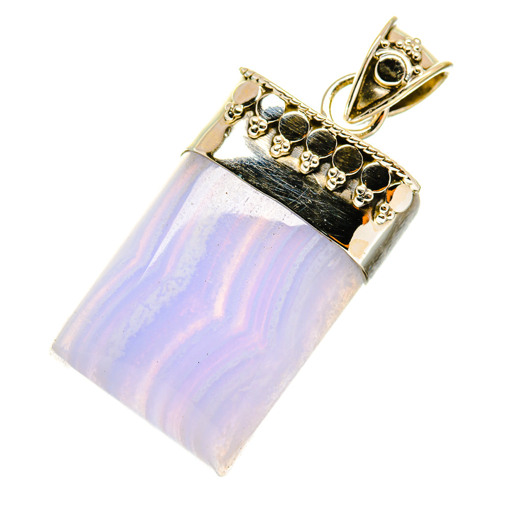 Blue Lace Agate Pendants handcrafted by Ana Silver Co - PD4118