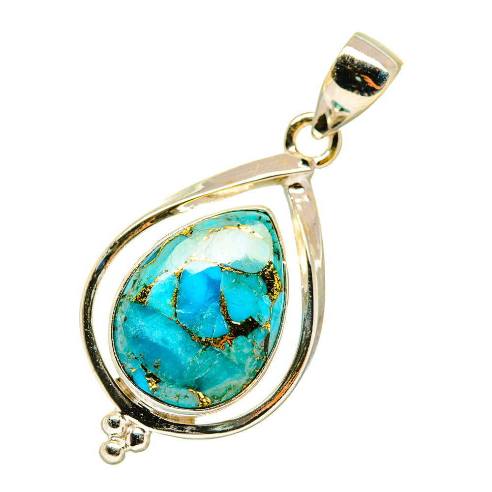 Blue Copper Composite Turquoise Pendants handcrafted by Ana Silver Co - PD4128