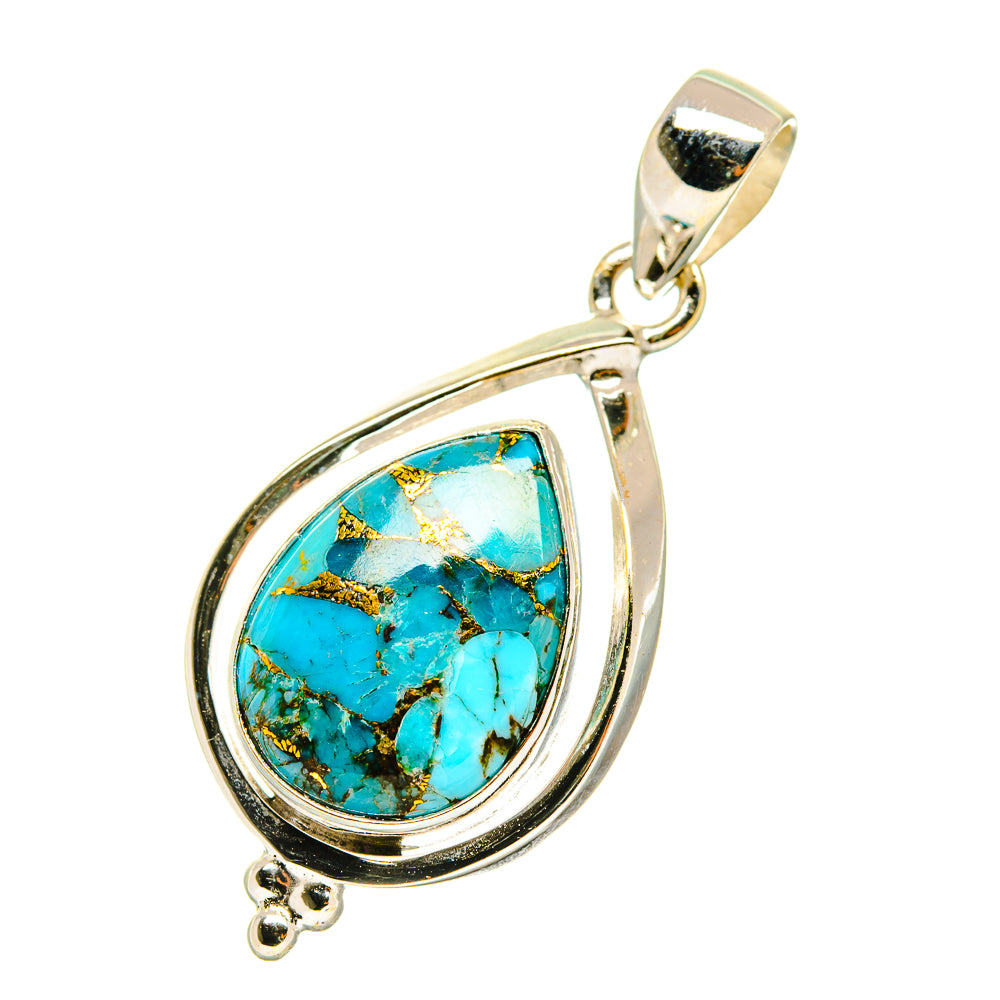 Blue Copper Composite Turquoise Pendants handcrafted by Ana Silver Co - PD4129