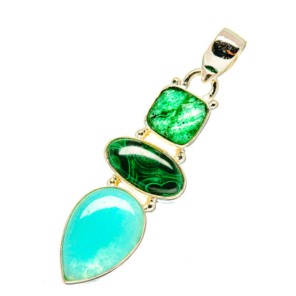 Peruvian Opal Pendants handcrafted by Ana Silver Co - PD4150