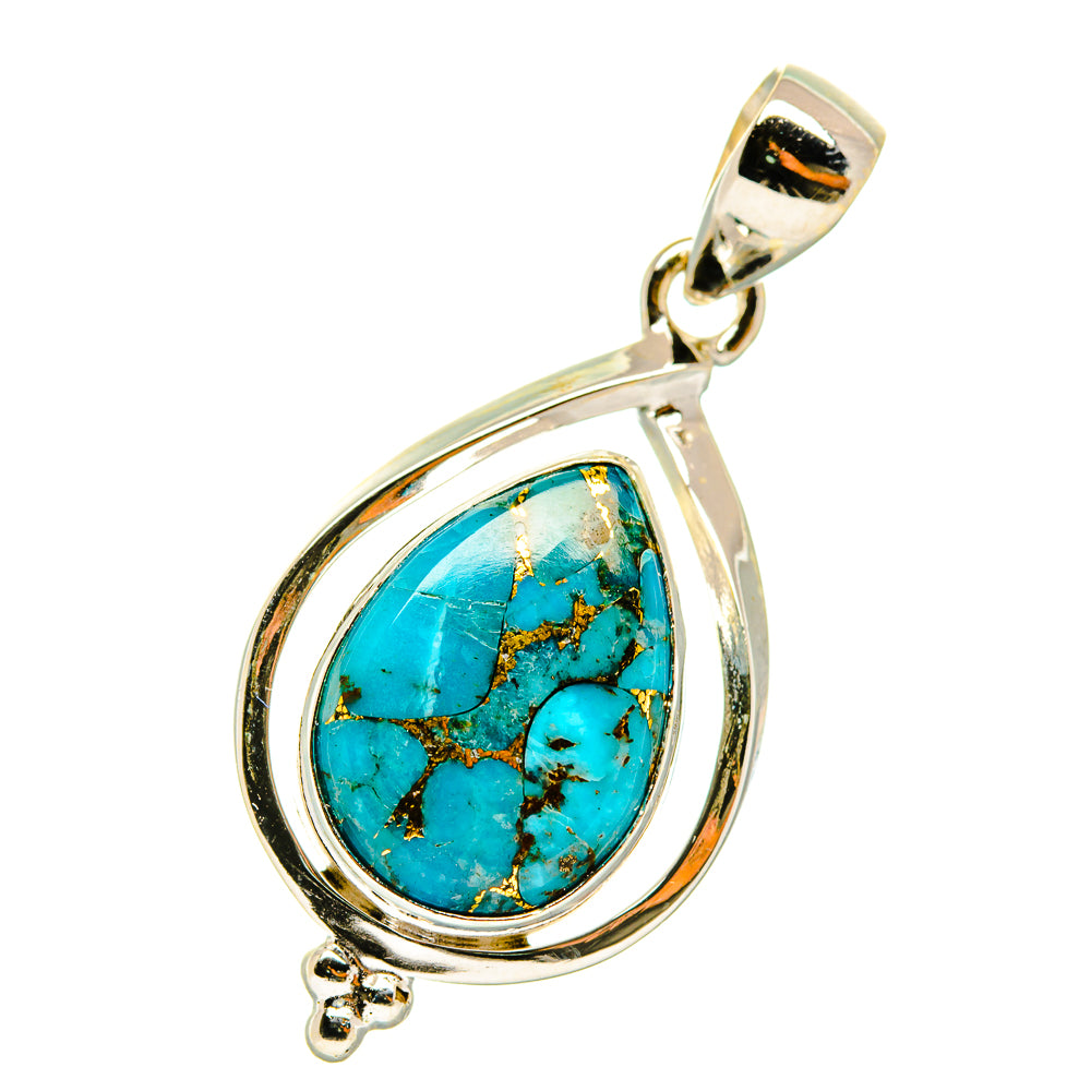 Blue Copper Composite Turquoise Pendants handcrafted by Ana Silver Co - PD4176