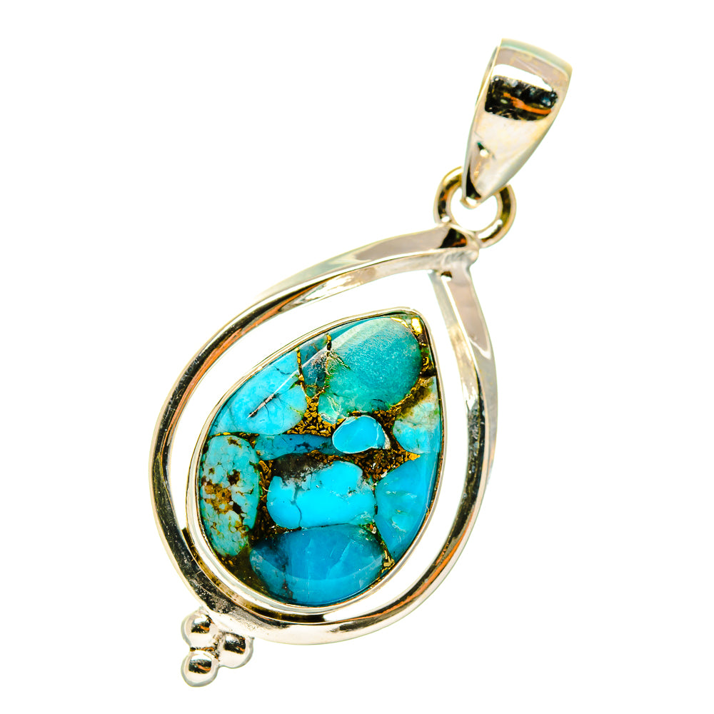 Blue Copper Composite Turquoise Pendants handcrafted by Ana Silver Co - PD4178