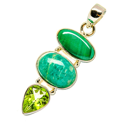 Peruvian Amazonite Pendants handcrafted by Ana Silver Co - PD4189