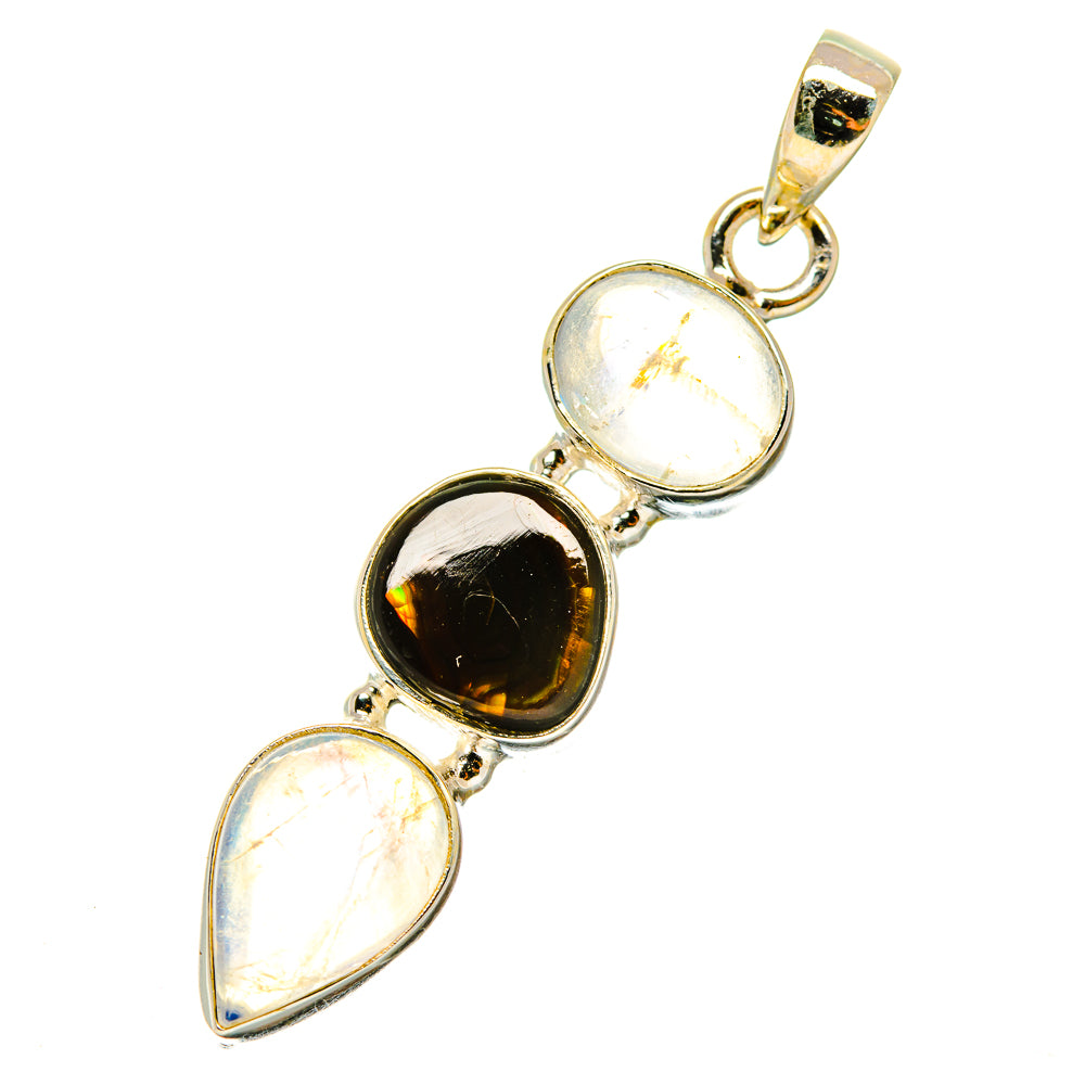 Mexican Fire Agate Pendants handcrafted by Ana Silver Co - PD4241